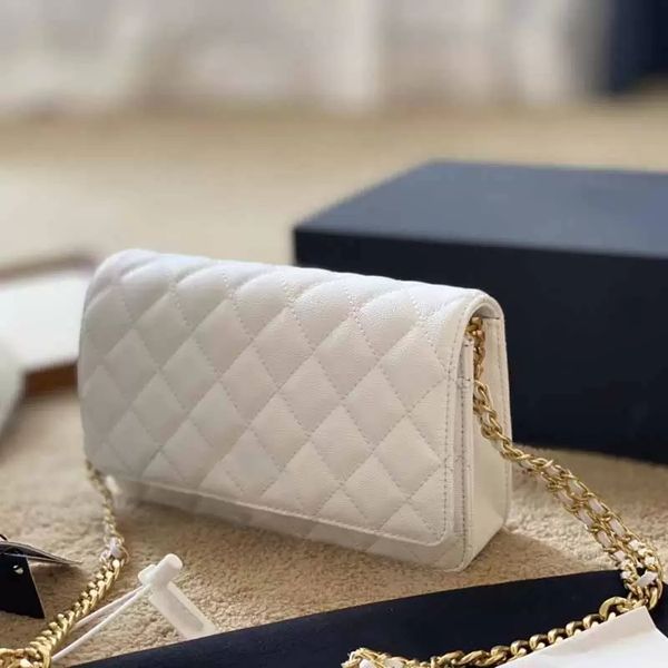 2022 mini women wallets crossbody bags grained calfskin white black shoulder bags gold-tone metal chain classic handbag diamond quilting fla
2022 mini women wallets crossbody bags grained calfskin white black shoulder bags gold-tone metal chain classic handbag diamond quilting fla