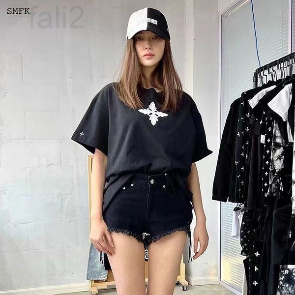 women's t-shirt designer chaopai 22 early spring new cross is thin, black loose casual t-shirt fashionable and versatile, solid color s, White
women's t-shirt designer chaopai 22 early spring new cross is thin, black loose casual t-shirt fashionable and versatile, solid color s, White