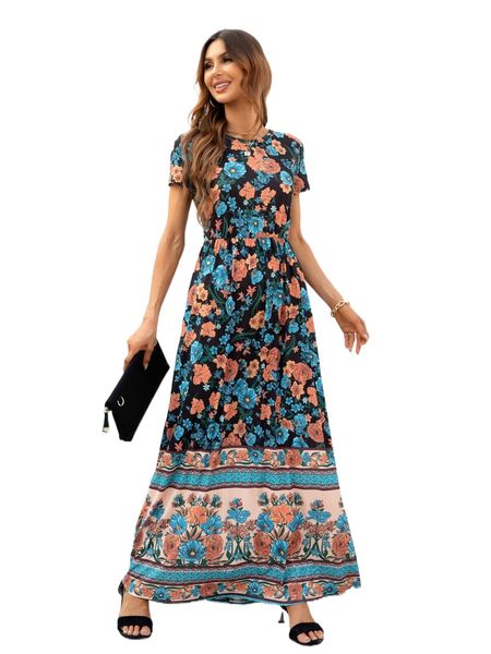 dearcase floral print hidden pocket maxi dress x5fv#, Black;gray
dearcase floral print hidden pocket maxi dress x5fv#, Black;gray