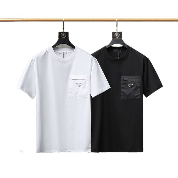 22ss designer men t shirts short sleeve cotton triangle logo pocket letter print crew neck loose classic solid tees, White;black
22ss designer men t shirts short sleeve cotton triangle logo pocket letter print crew neck loose classic solid tees, White;black