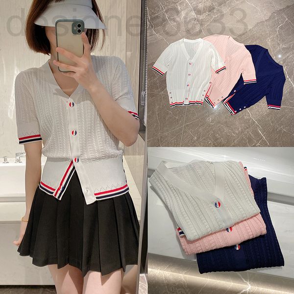 women's sweaters designer tb summer hollow out ice silk linen short sleeve women's small fragrance knitted cardigan v-neck europea, White;black
women's sweaters designer tb summer hollow out ice silk linen short sleeve women's small fragrance knitted cardigan v-neck europea, White;black