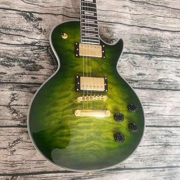 electric guitar selected green tiger veneer gold accessories professional wood delivery to home
electric guitar selected green tiger veneer gold accessories professional wood delivery to home