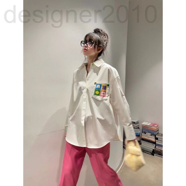 women's polos designer 2022 spring new color contrast snap print pocket shirt cuff hand stitched letter stay long sleeve dqlb, White
women's polos designer 2022 spring new color contrast snap print pocket shirt cuff hand stitched letter stay long sleeve dqlb, White