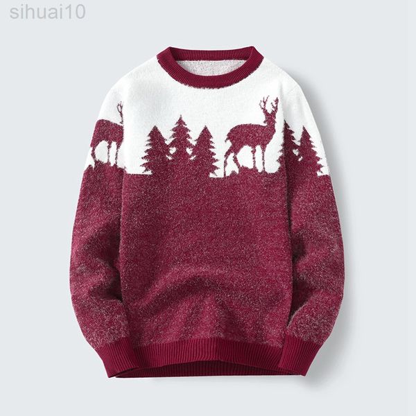men sweater slim long sleeves sweaters deer pattern autumn korean style fashion men classic sweaters l220801, White;black
men sweater slim long sleeves sweaters deer pattern autumn korean style fashion men classic sweaters l220801, White;black