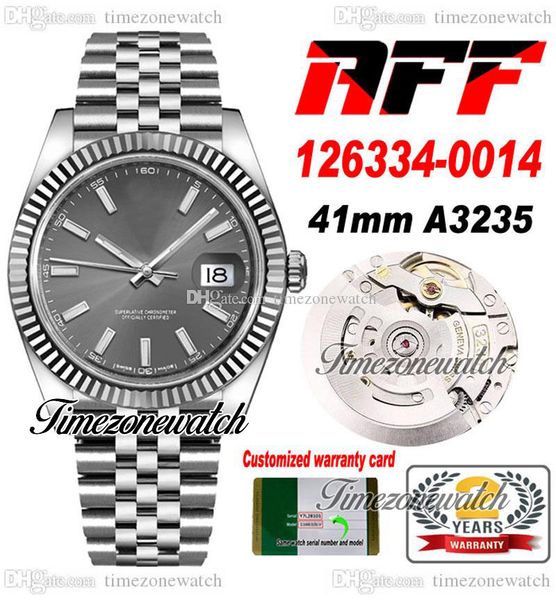 aff 41mm date cal a3235 automatic mens watch fluted bezel gray stick dial 904l steel oystersteel bracelet with same serial card super editio, Slivery;brown
aff 41mm date cal a3235 automatic mens watch fluted bezel gray stick dial 904l steel oystersteel bracelet with same serial card super editio, Slivery;brown