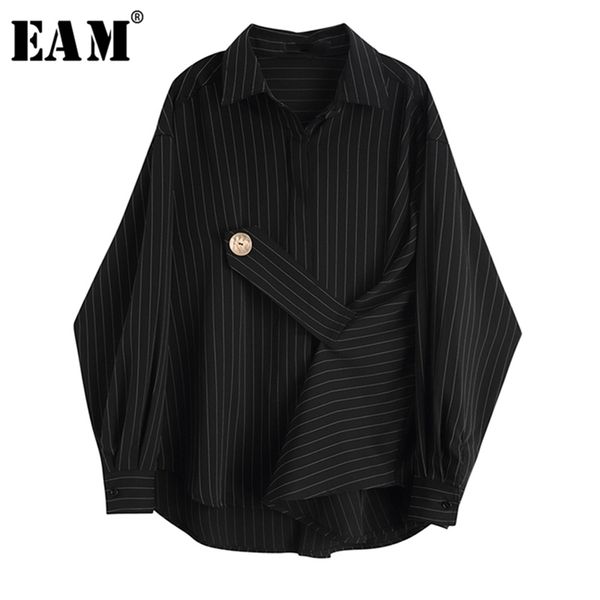 eam women black striped big size blouse new lapel long sleeve bandage loose fit shirt fashion spring autumn lj200815, White
eam women black striped big size blouse new lapel long sleeve bandage loose fit shirt fashion spring autumn lj200815, White