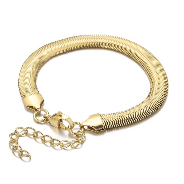 6mm/8mm 18cm lenght silver/ gold flat snake chain bracelet stainless steel bangle extension chain for women mens, Black
6mm/8mm 18cm lenght silver/ gold flat snake chain bracelet stainless steel bangle extension chain for women mens, Black
