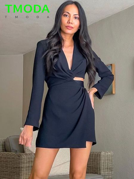 t moda autumn women elegant black cut out mini dress office ladies fashion long sleeve pleated short chic outwear 220721, Black;gray
t moda autumn women elegant black cut out mini dress office ladies fashion long sleeve pleated short chic outwear 220721, Black;gray