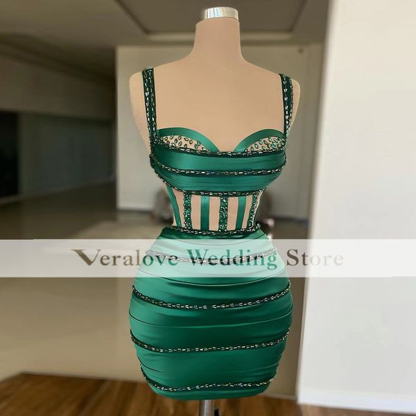 green prom dresses spaghetti straps african party gowns short women dinner wear vestidos de gala cocktail dresses, Black
green prom dresses spaghetti straps african party gowns short women dinner wear vestidos de gala cocktail dresses, Black