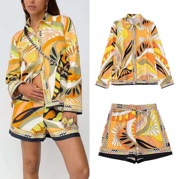 women's tracksuits summer women geometry botanical print long sleeves straight shirt elastic waist fashion short pants bohemian suits 2, Gray
women's tracksuits summer women geometry botanical print long sleeves straight shirt elastic waist fashion short pants bohemian suits 2, Gray