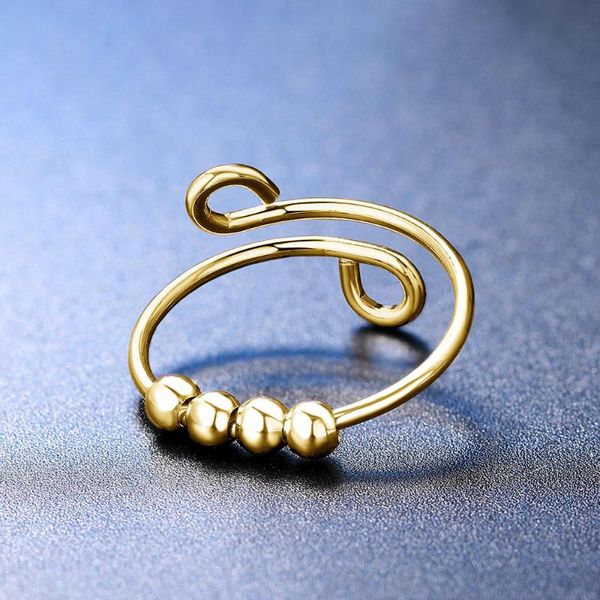 cluster rings zhouyang anxiety bead ring for women spinning adjustable fidget spinner ball stress relieving jewelry gifts wholesale r498, Golden;silver
cluster rings zhouyang anxiety bead ring for women spinning adjustable fidget spinner ball stress relieving jewelry gifts wholesale r498, Golden;silver