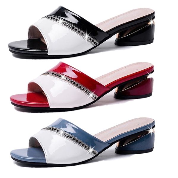 sandals and slippers women's summer thick heel fashion ladies slippers mid-heel female shoes 220429, Black
sandals and slippers women's summer thick heel fashion ladies slippers mid-heel female shoes 220429, Black