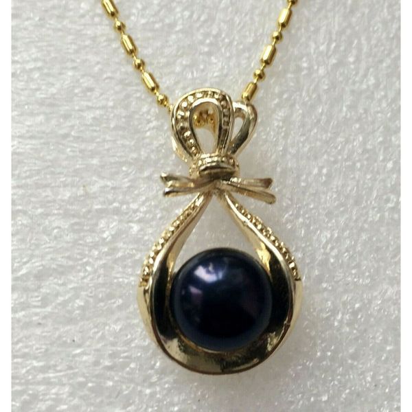 genuine 10-10.5mm natural black akoya cultured pearl pendant necklace aaa class, Silver
genuine 10-10.5mm natural black akoya cultured pearl pendant necklace aaa class, Silver