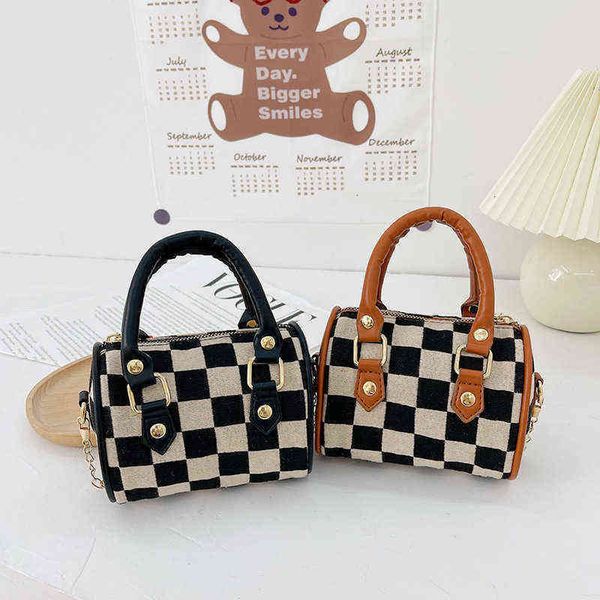 foreign style mini pillow bag children's bag korean popular checkered shoulder bag fashion style girl's handbag, Black
foreign style mini pillow bag children's bag korean popular checkered shoulder bag fashion style girl's handbag, Black