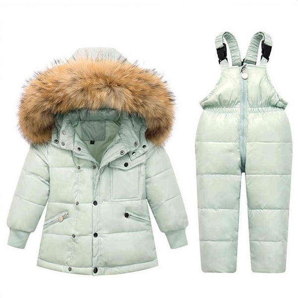 -30 grade baby boy girl down snowsuit skisuit jacket fur collar parka 2 piece set children clothes boy overalls jacket for girl j220718, Blue;gray
-30 grade baby boy girl down snowsuit skisuit jacket fur collar parka 2 piece set children clothes boy overalls jacket for girl j220718, Blue;gray