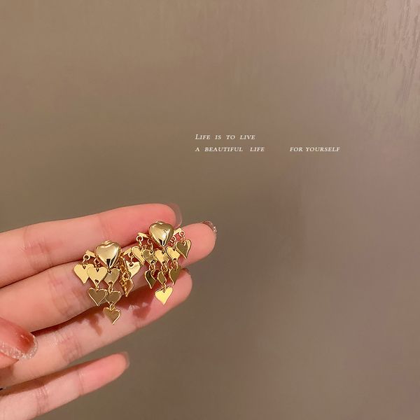 real gold plating 925 silver needle one with two bands love heart stud earrings vintage tassel earrings creative design fashion eardrop, Golden
real gold plating 925 silver needle one with two bands love heart stud earrings vintage tassel earrings creative design fashion eardrop, Golden