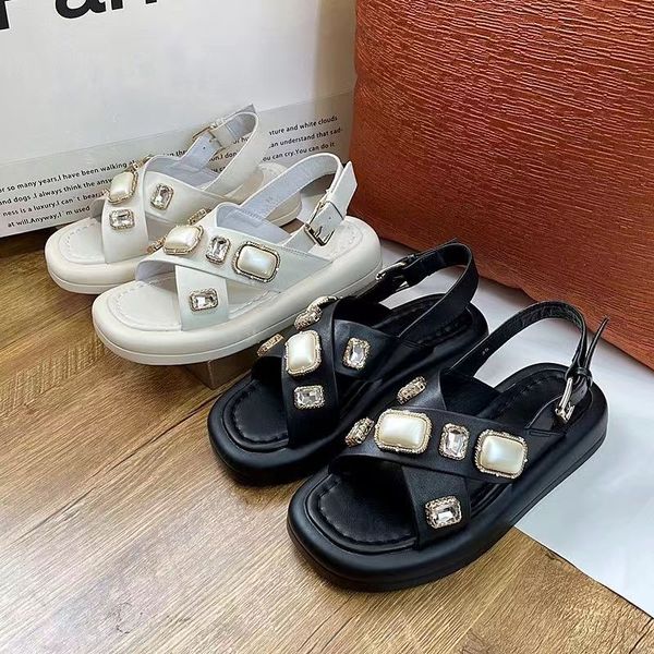ultra rhinestone sandals op91 women's flat bottom 2022 summer new leather fairy wind fashion soft bottom sports beach cool slippers, Black
ultra rhinestone sandals op91 women's flat bottom 2022 summer new leather fairy wind fashion soft bottom sports beach cool slippers, Black