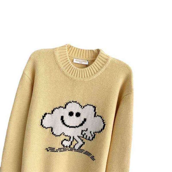 sd family 22 early spring cloud smiling face jacquard case age reduction loose round neck wool pullover sweater women's sweater, White;black
sd family 22 early spring cloud smiling face jacquard case age reduction loose round neck wool pullover sweater women's sweater, White;black
