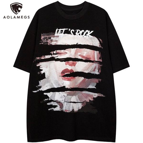 aolamegs harajuku t-shirt men portrait painting printed short sleeve couple casual high street o-neck tee summer streetwear 220706, White;black
aolamegs harajuku t-shirt men portrait painting printed short sleeve couple casual high street o-neck tee summer streetwear 220706, White;black