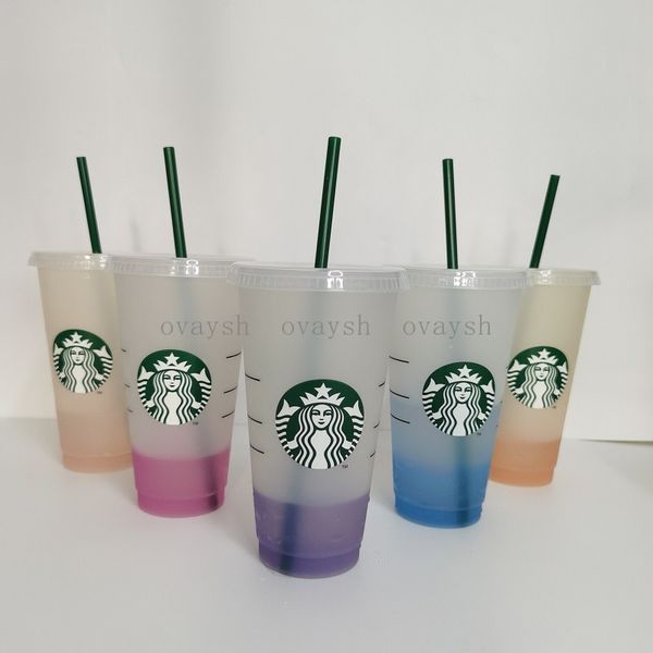 starbucks discoloration cup 24oz/710ml plastic tumbler reusable clear drinking flat bottom cup pillar shape lid green straw mug bardian 50pc
starbucks discoloration cup 24oz/710ml plastic tumbler reusable clear drinking flat bottom cup pillar shape lid green straw mug bardian 50pc