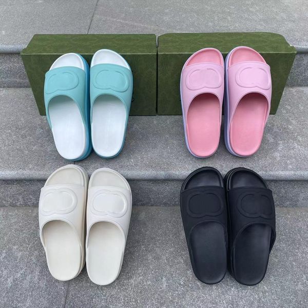 women interlocking slides designer macaron color slippers rubber sole summer solid colors rubber beach outdoor indoor casual slipper size 35, Black
women interlocking slides designer macaron color slippers rubber sole summer solid colors rubber beach outdoor indoor casual slipper size 35, Black