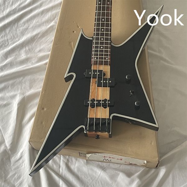 in stock shaped lightning bolt shape 4 string electric bass guitar black body white trim guitars guitarra
in stock shaped lightning bolt shape 4 string electric bass guitar black body white trim guitars guitarra