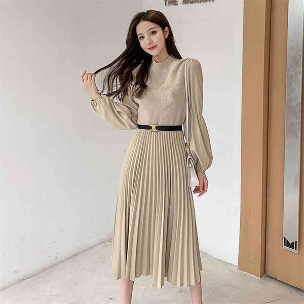 jxmyy korean version of knitted long skirt female french retro temperament thick sweater stitching pleated inner skirt 210412, Black;gray
jxmyy korean version of knitted long skirt female french retro temperament thick sweater stitching pleated inner skirt 210412, Black;gray