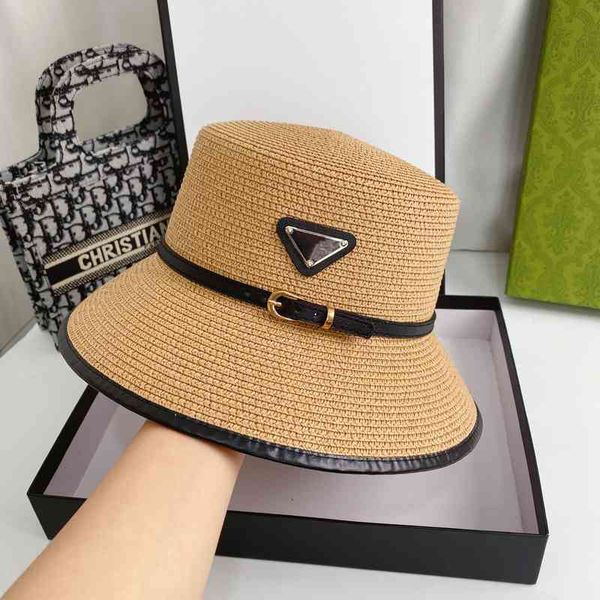 ball caps design and correct version p family inverted triangular label belt buckle large brim shading straw hat rv3u, Blue;gray 
ball caps design and correct version p family inverted triangular label belt buckle large brim shading straw hat rv3u, Blue;gray