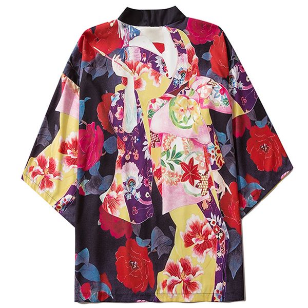 fashion black haori obi asian clothes men women traditional cardigan blouse japanese geisha flower print yukata kimono, Red
fashion black haori obi asian clothes men women traditional cardigan blouse japanese geisha flower print yukata kimono, Red