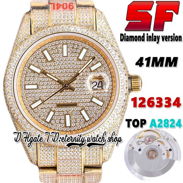 sf latest bl126334 a2824 automatic mens watch tw126333 ew126203 diamond inlay stick markers dial 904l steel iced out diamonds bracelet etern, Slivery;brown
sf latest bl126334 a2824 automatic mens watch tw126333 ew126203 diamond inlay stick markers dial 904l steel iced out diamonds bracelet etern, Slivery;brown