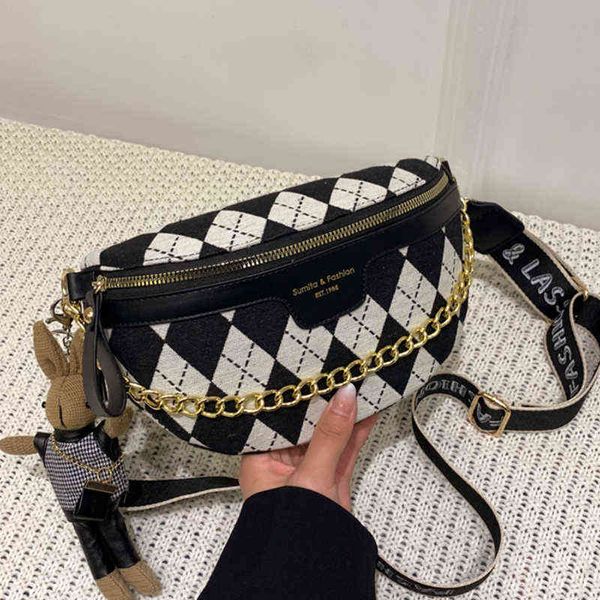 woman bag casual fanni fashion brand black white checket pattern canvas waist s for travel chest packs 220531
woman bag casual fanni fashion brand black white checket pattern canvas waist s for travel chest packs 220531