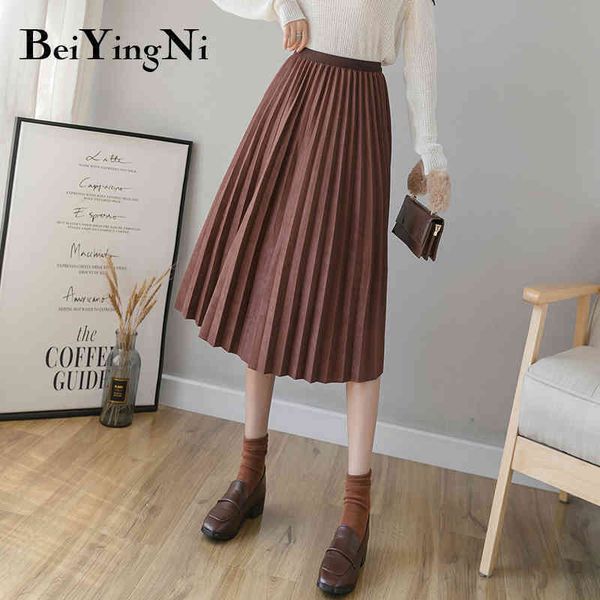 suede midi skirt women fashion elastic high waist long pleated skirts womens saias autumn vintage chic faldas 210427, Black
suede midi skirt women fashion elastic high waist long pleated skirts womens saias autumn vintage chic faldas 210427, Black