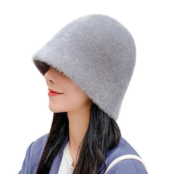 berets 2022 hat winter women's fashion solid color fur bucket cap fisherman's retro knitted wool basin, Blue;gray
berets 2022 hat winter women's fashion solid color fur bucket cap fisherman's retro knitted wool basin, Blue;gray