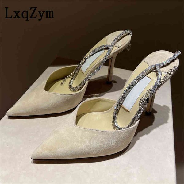 sandals luxury crystal chain decor high heels summer women wedding shoes genuine leather pointed toe party dress slingback, Black
sandals luxury crystal chain decor high heels summer women wedding shoes genuine leather pointed toe party dress slingback, Black