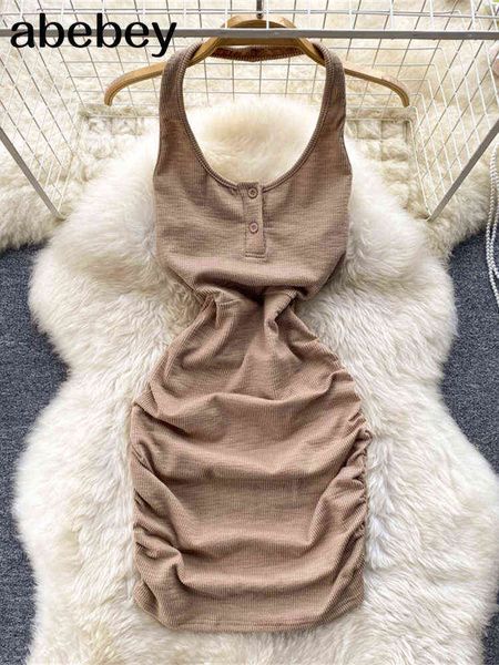 halter dress knitted elastic sleeveless bodycon elegant women 2022 summer v-neck button party slim mini dresses y220413, Black;gray
halter dress knitted elastic sleeveless bodycon elegant women 2022 summer v-neck button party slim mini dresses y220413, Black;gray
