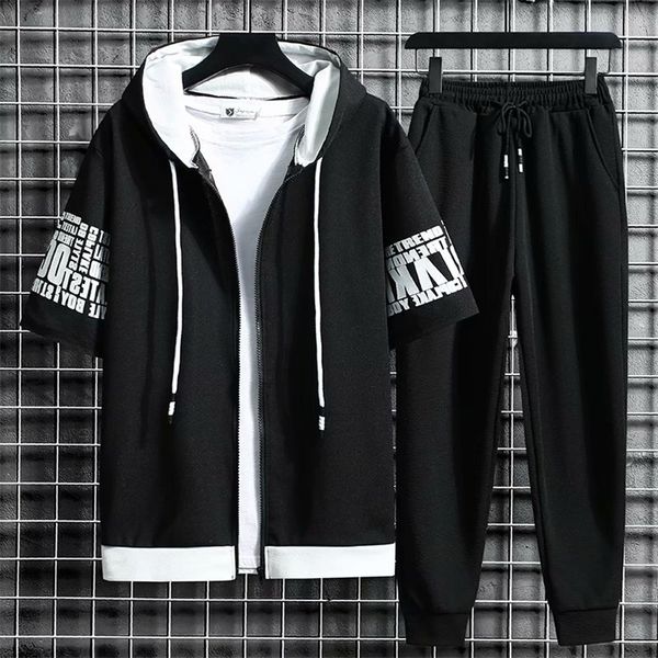 mens sets hooded zipper short sleeve elastic waist trousers men clothing two piece set korean streetwear tracksuit men 220526, Gray
mens sets hooded zipper short sleeve elastic waist trousers men clothing two piece set korean streetwear tracksuit men 220526, Gray
