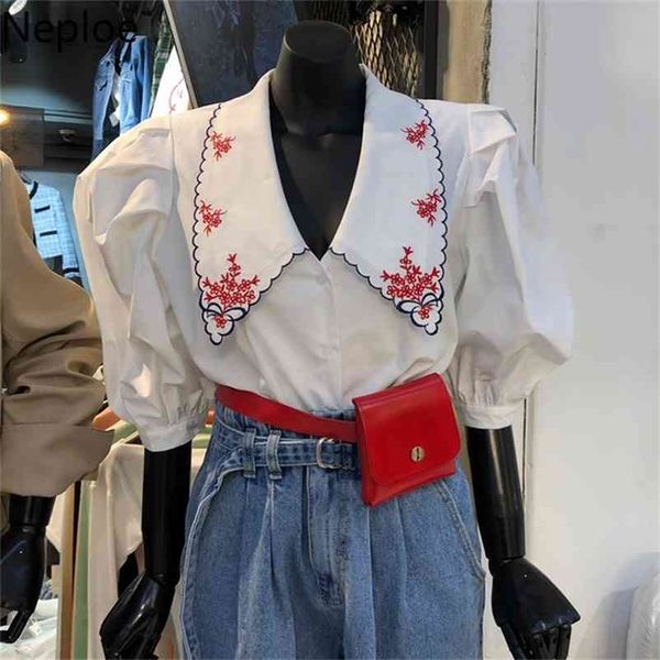neploe sweet puff half sleeve women shirt korean floral embroidery turn down collar blusa spring summer short blouse 1a659 210412, White
neploe sweet puff half sleeve women shirt korean floral embroidery turn down collar blusa spring summer short blouse 1a659 210412, White