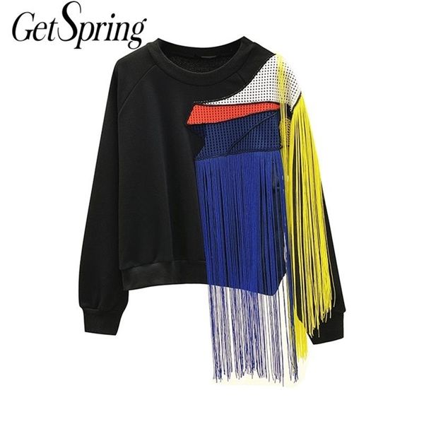 getspring women sweater tassel patchwork color matching women sweaters pullovers plus size casual knitting fashion 201223, White;black
getspring women sweater tassel patchwork color matching women sweaters pullovers plus size casual knitting fashion 201223, White;black