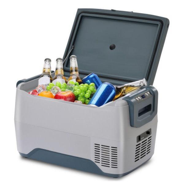 

ship from usa car fridge portable er cooler with 12/24v dc travel refrigerator for vehicles car truck rv camping bbq patio picnic and fishin