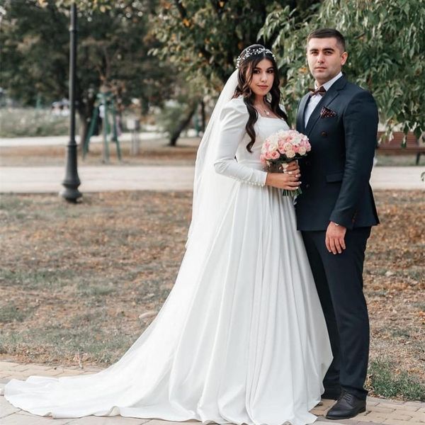 wedding dress 2022 elegant satin long sleeve court trian square collar neck white for princess women bridal gowns custom made
wedding dress 2022 elegant satin long sleeve court trian square collar neck white for princess women bridal gowns custom made