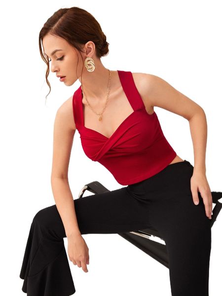 twist front criss cross crop cami j2rc#, White
twist front criss cross crop cami j2rc#, White