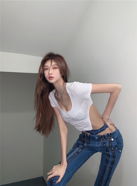 women's t-shirt chic crop female short sleeve lady slim white women's summer letter drilling tee
women's t-shirt chic crop female short sleeve lady slim white women's summer letter drilling tee