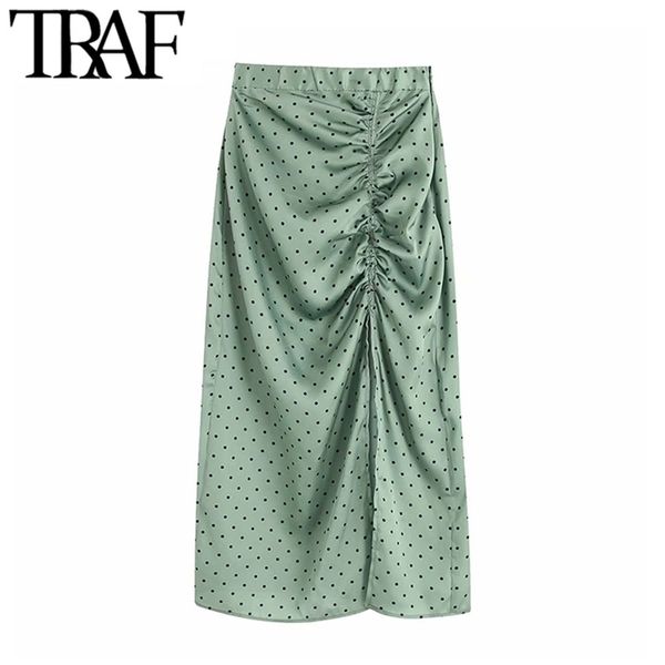 traf women vintage elegant polka dot pleated midi skirt fashion elastic waist side zipper slit female skirts chic faldas mujer 210311, Black
traf women vintage elegant polka dot pleated midi skirt fashion elastic waist side zipper slit female skirts chic faldas mujer 210311, Black