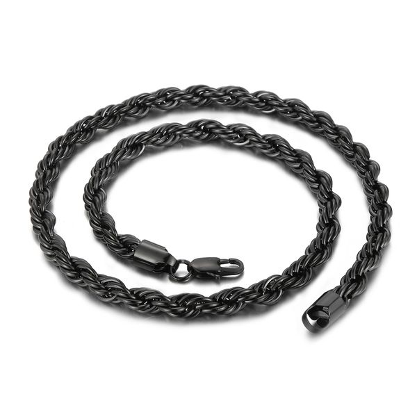 24inch 4mm/6mm/8mm black stainless steel singapore twist chain necklace for mens women fashion gifts, Silver
24inch 4mm/6mm/8mm black stainless steel singapore twist chain necklace for mens women fashion gifts, Silver