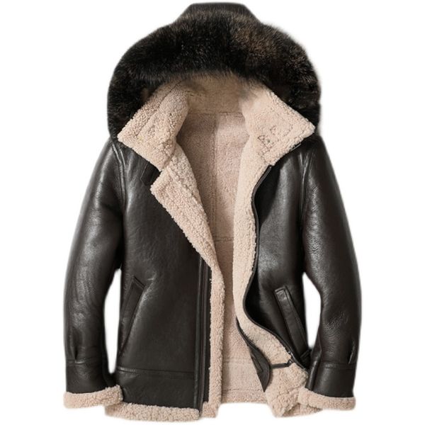 leather jakcets hooded real fur coats winter shearling jacket windbreakers snow outwear overcoat warm thick plus size 5xl, Black
leather jakcets hooded real fur coats winter shearling jacket windbreakers snow outwear overcoat warm thick plus size 5xl, Black