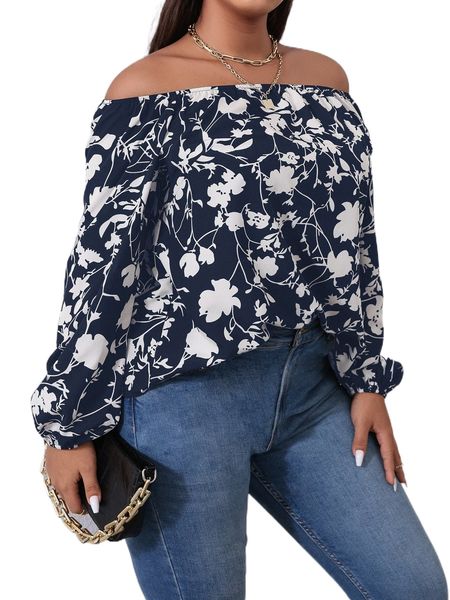 plus floral print off shoulder bishop sleeve blouse n26z#, Black
plus floral print off shoulder bishop sleeve blouse n26z#, Black