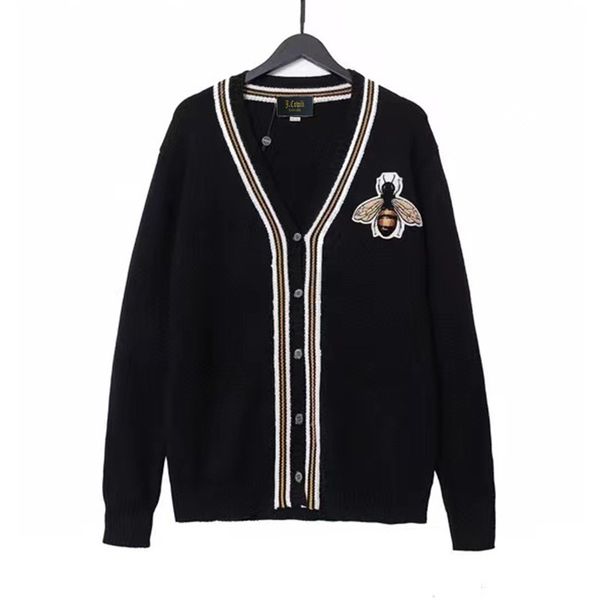 chest embroidered little bee wool cardigan women's loose coat g family v-neck sweater new in autumn and winter woman high fashion, White
chest embroidered little bee wool cardigan women's loose coat g family v-neck sweater new in autumn and winter woman high fashion, White