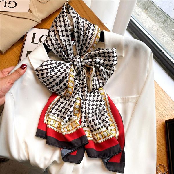 fashion silk skinny scarf women dot print neckerchief headband wrist wrap shawl female neck tie bandana foulard accessories, Blue;gray
fashion silk skinny scarf women dot print neckerchief headband wrist wrap shawl female neck tie bandana foulard accessories, Blue;gray