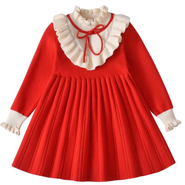 girl's dresses children's long sleeved knitted wool dress 2022 girls' spring and autumn baby ruffle stitched princess skirt, Red;yellow
girl's dresses children's long sleeved knitted wool dress 2022 girls' spring and autumn baby ruffle stitched princess skirt, Red;yellow