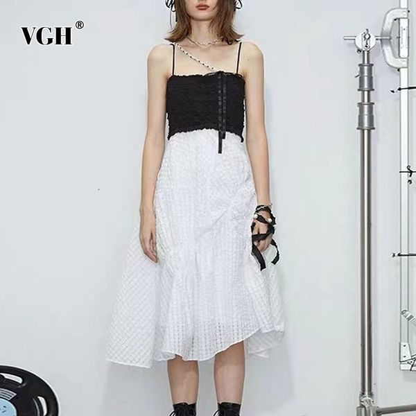 elegant sling dress for women square collar sleeveless high waist irregular hem hit color midi dresses female summer fashion 210507, Black;gray
elegant sling dress for women square collar sleeveless high waist irregular hem hit color midi dresses female summer fashion 210507, Black;gray